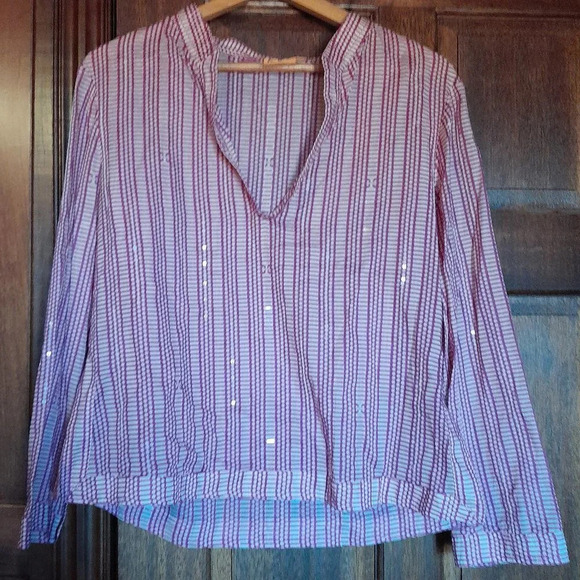 Tory Burch Long sleeve V-neck Top - Picture 1 of 7